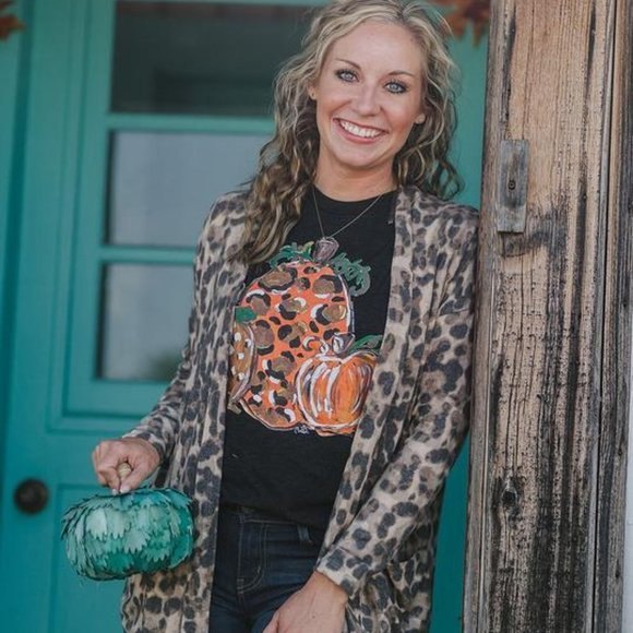 Leopard Print Duster Cardigan Long Sleeve Sweater Open Front Size Medium… - Picture 9 of 13